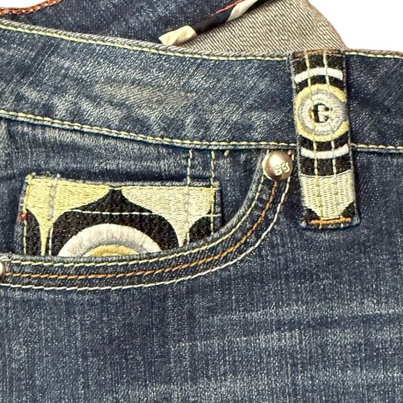 Rare NWT Vintage Coogi 29"W 31"L Low-Rise Flare Jeans Y2K Geometric Embroidery - Picture 16 of 16
